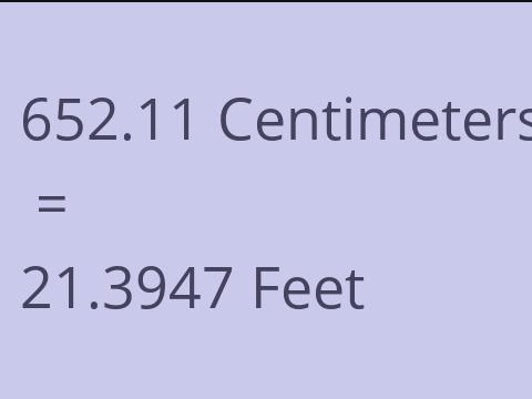 652.11 CM TO FEET