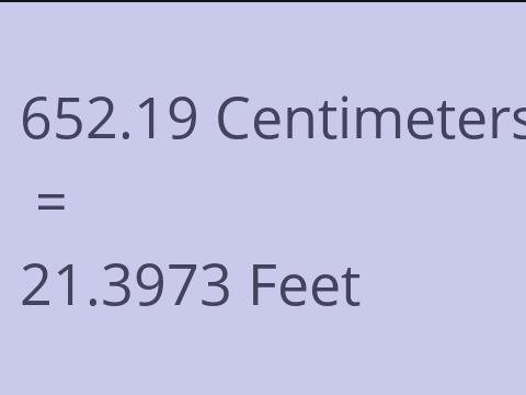 652.19 CM TO FEET