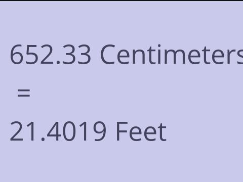 652.33 CM TO FEET