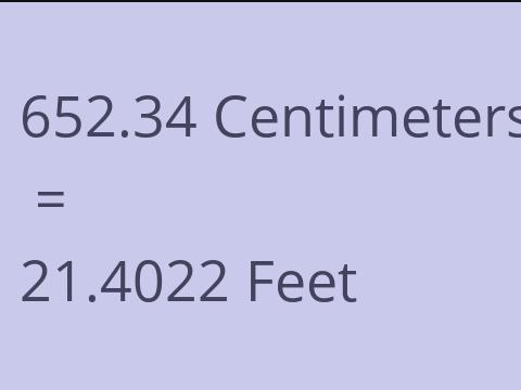 652.34 CM TO FEET