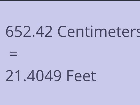 652.42 CM TO FEET