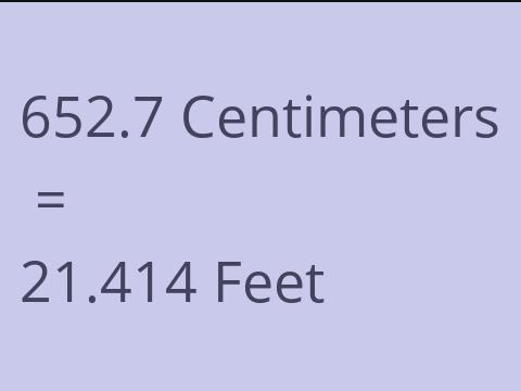 652.7 CM TO FEET