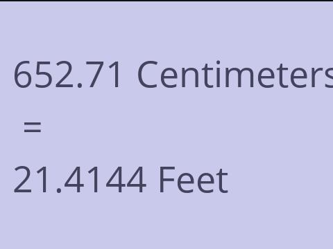 652.71 CM TO FEET