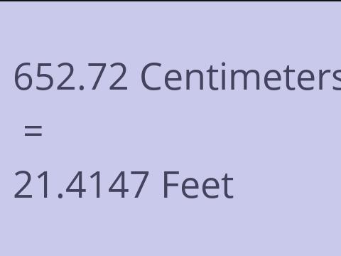 652.72 CM TO FEET