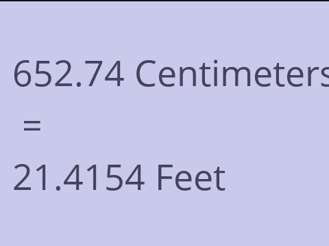 652.74 CM TO FEET