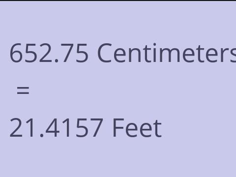 652.75 CM TO FEET