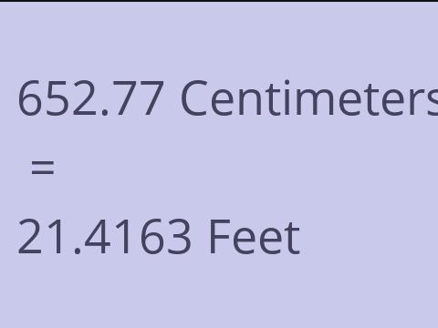 652.77 CM TO FEET