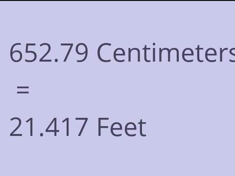 652.79 CM TO FEET