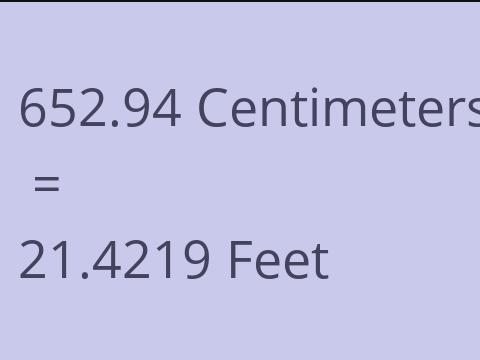 652.94 CM TO FEET