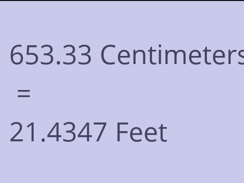 653.33 CM TO FEET