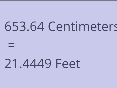 653.64 CM TO FEET