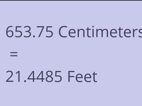 653.75 CM TO FEET