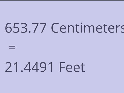 653.77 CM TO FEET