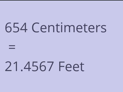 654 CM TO FEET