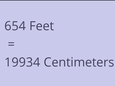 654 FEET TO CM