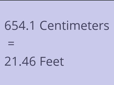 654.1 CM TO FEET