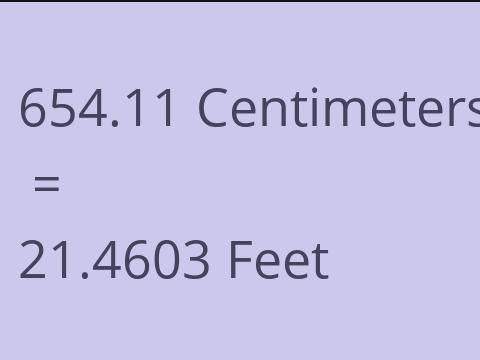 654.11 CM TO FEET