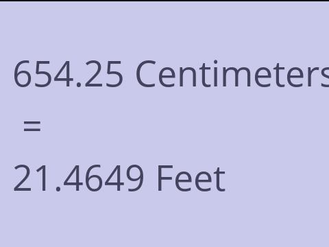 654.25 CM TO FEET