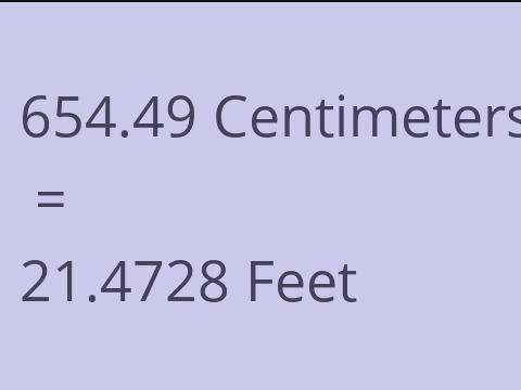 654.49 CM TO FEET