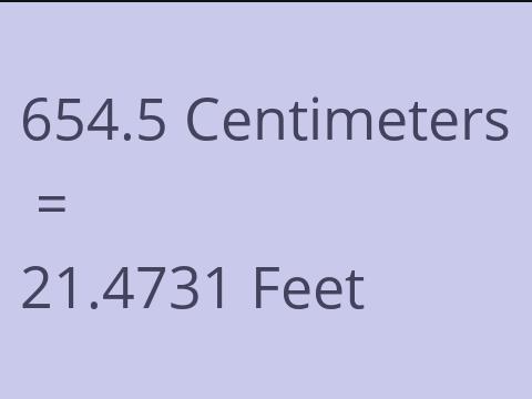 654.5 CM TO FEET