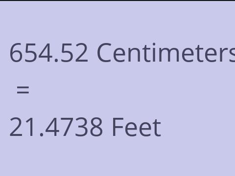 654.52 CM TO FEET