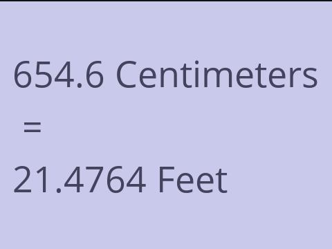 654.6 CM TO FEET