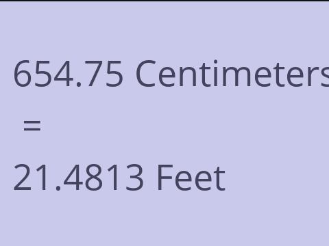 654.75 CM TO FEET