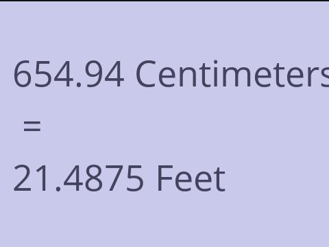 654.94 CM TO FEET