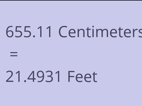 655.11 CM TO FEET