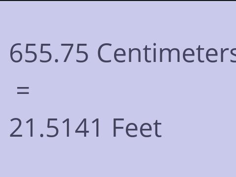 655.75 CM TO FEET