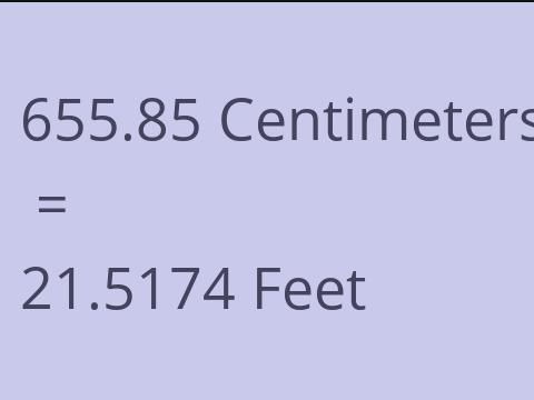 655.85 CM TO FEET