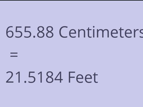 655.88 CM TO FEET