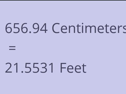 656.94 CM TO FEET