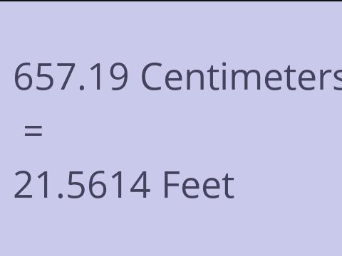 657.19 CM TO FEET