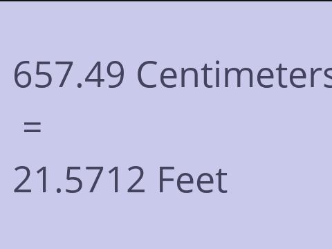 657.49 CM TO FEET