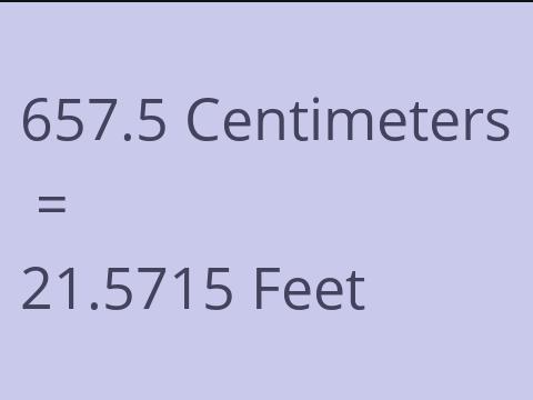 657.5 CM TO FEET