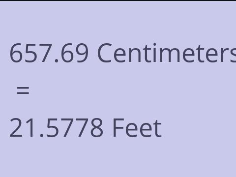 657.69 CM TO FEET