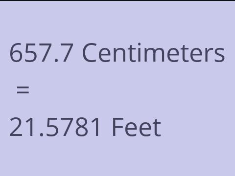 657.7 CM TO FEET