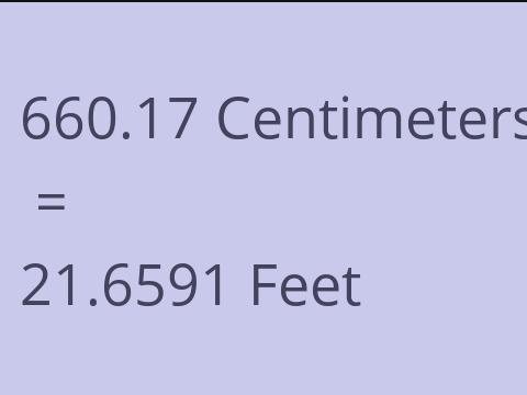 660.17 CM TO FEET