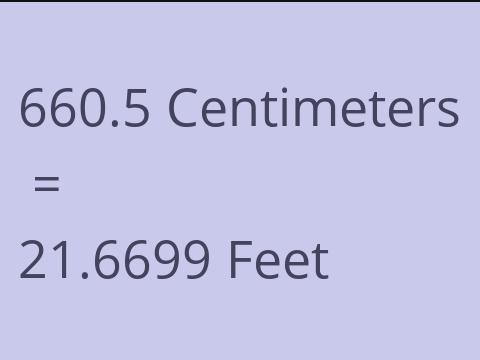 660.5 CM TO FEET