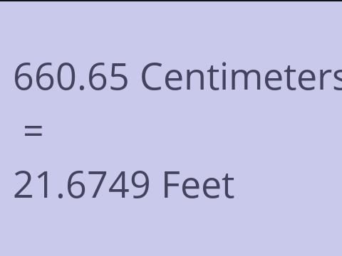 660.65 CM TO FEET