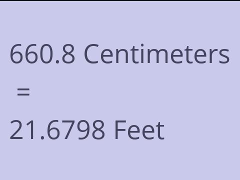 660.8 CM TO FEET