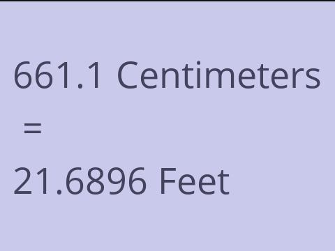 661.1 CM TO FEET