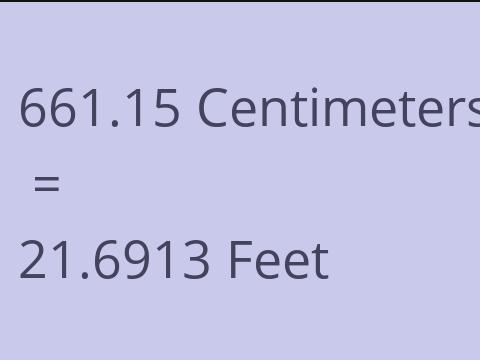 661.15 CM TO FEET