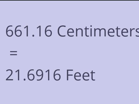 661.16 CM TO FEET