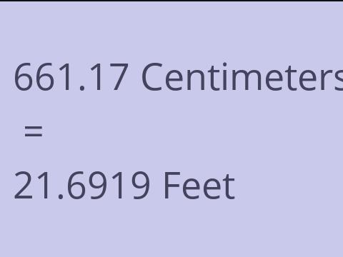 661.17 CM TO FEET