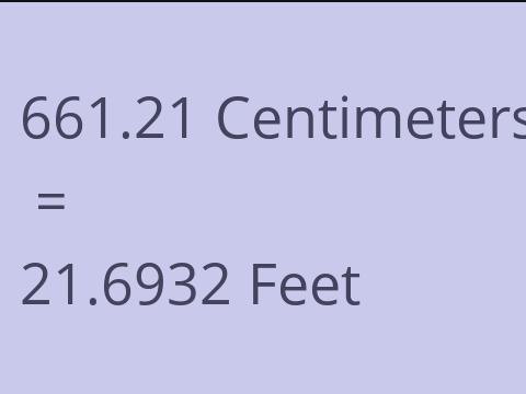 661.21 CM TO FEET