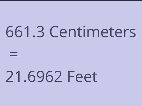 661.3 CM TO FEET