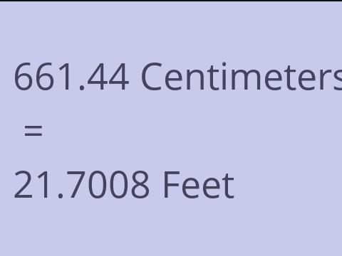 661.44 CM TO FEET