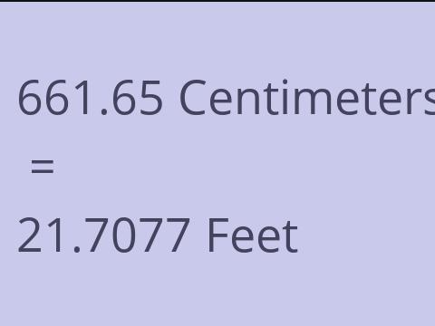 661.65 CM TO FEET